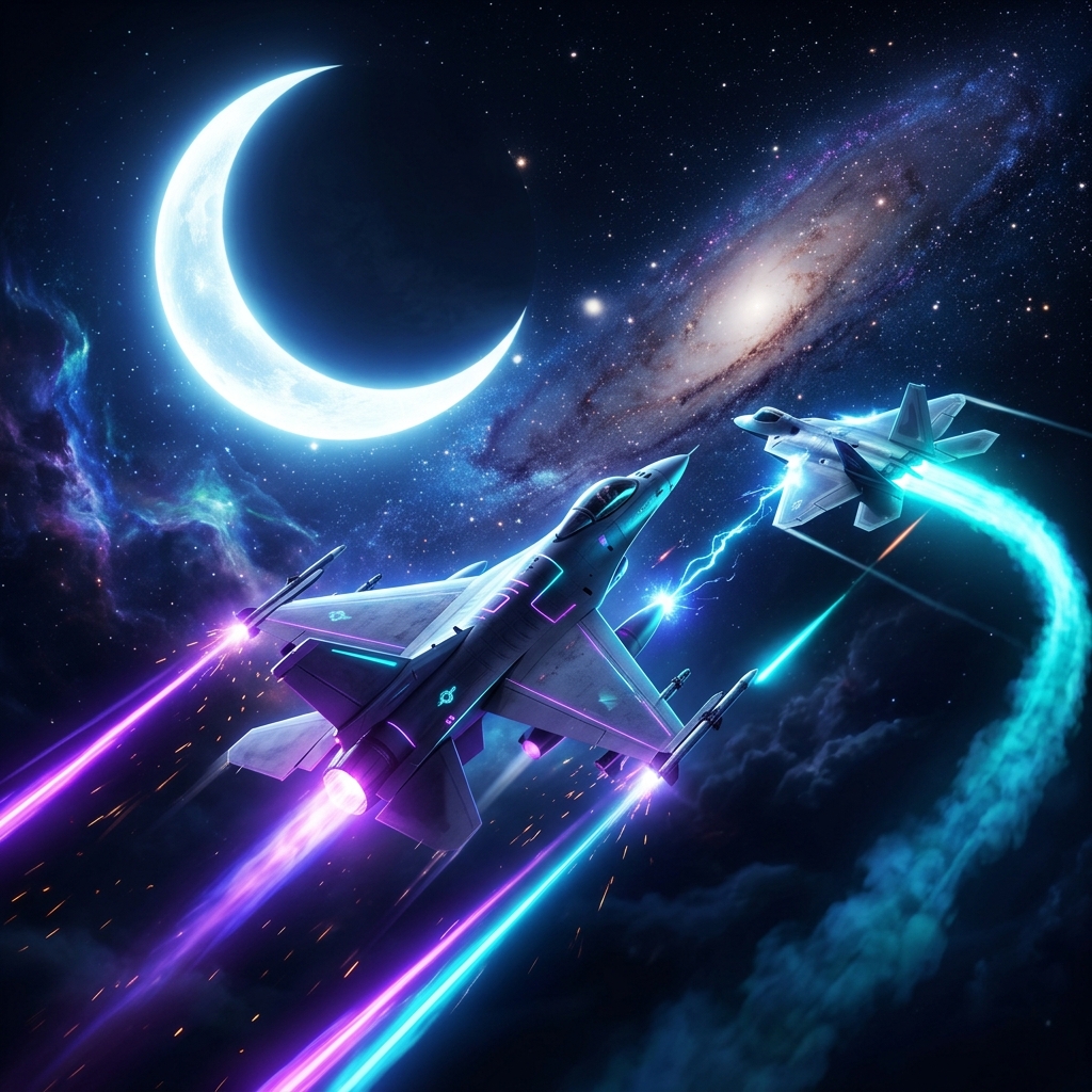 multiplayer jet fighter galaxy background